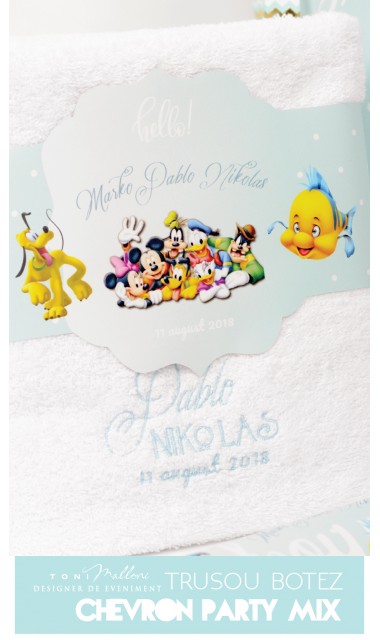 Trusou de botez brodat pentru baieti personaje din desene, Chevron Party Mix 8